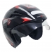 Capacete Aberto Thunder Preto/Vermelho Stell Nº 60