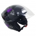 Capacete Spark Jet Borboleta Preto/Lilas Nº 58