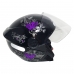 Capacete Spark Jet Borboleta Preto/Lilas Nº 58