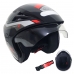 Capacete Aberto Thunder Preto/Vermelho Force X Nº 60