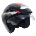 Capacete Aberto Thunder Preto/Vermelho Force X Nº 60