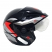 Capacete Aberto Thunder Preto/Vermelho Force X Nº 60