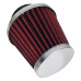 Filtro de Ar Esportivo Universal Todos Moto com 38 Mm Cônico Lavável Vermelho