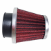 Filtro de Ar Esportivo Universal Todos Moto com 47 Mm Cônico Lavável Vermelho